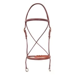 Karlslund Gebissloser Zaum, Braun/Messing