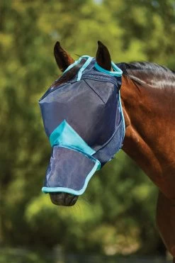 Weatherbeeta Comfitec Deluxe Fine Mesh Fliegenmaske Mit Nüsternschutz -Reitsportbedarf 338276 DB TUB 1